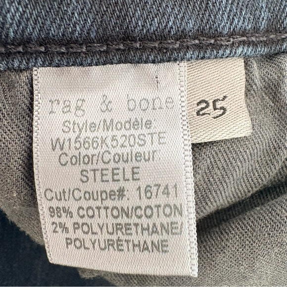 Rag & Bone High Rise Ankle Skinny Jeans Sz 25 Steele EUC - Picture 6 of 12